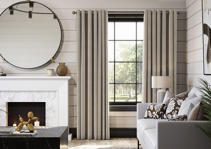 Luxe Velvet (Blackout) Eyelet, Taupe - Ready Made Curtains - Image 3